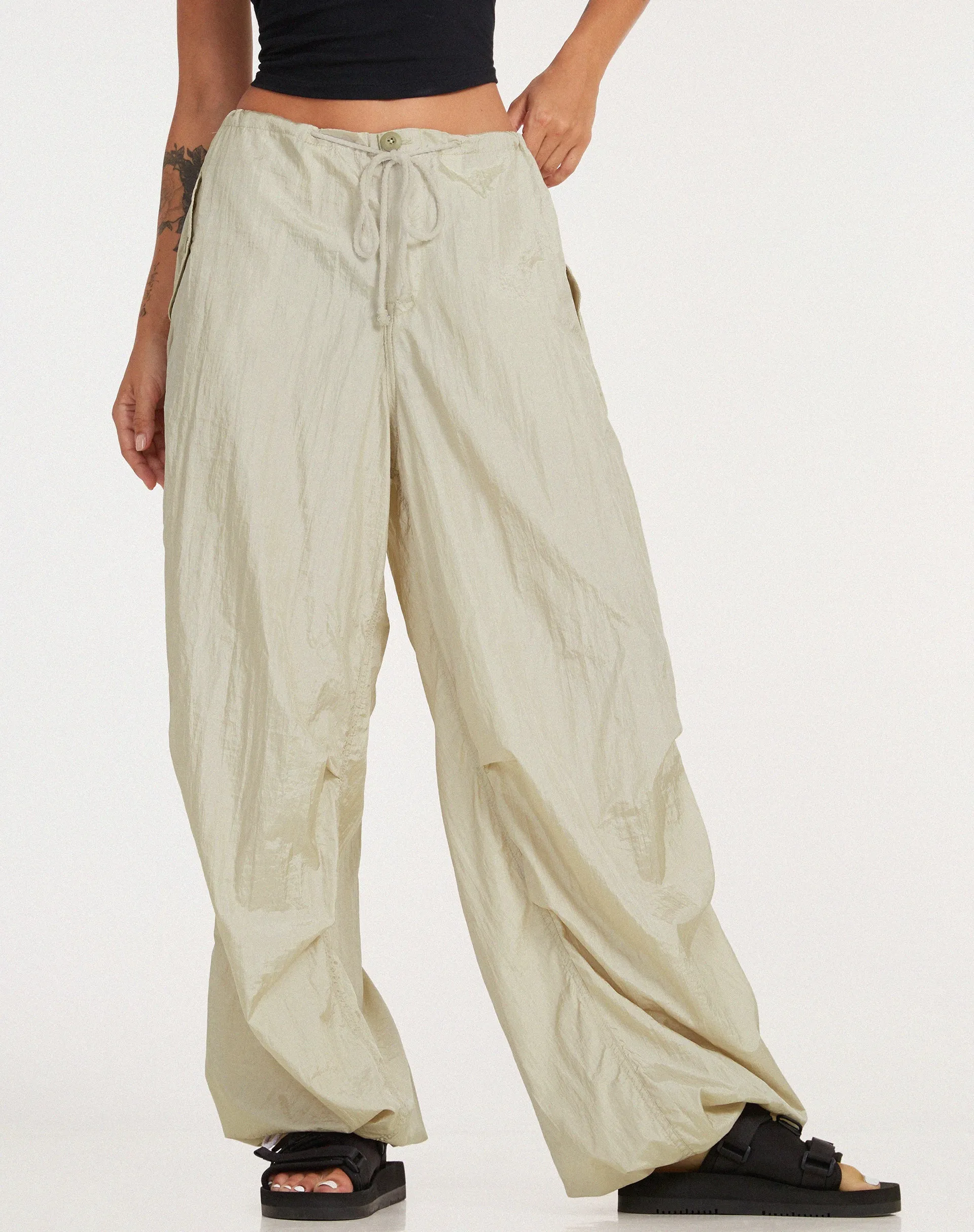 Chute Trouser in Parachute Almond Milk sold by Motel Rocks product image thumbnail 4