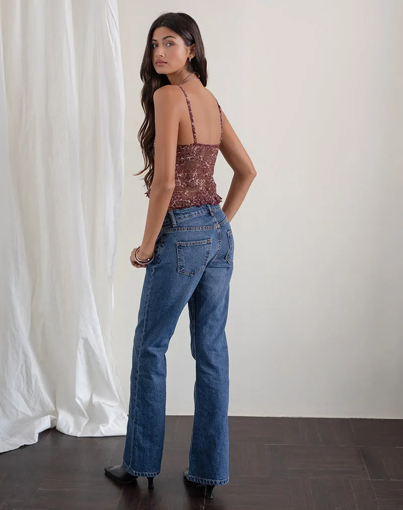 Rumaysa Top in Printed Lace and Abstract Leopard Spots sold by Motel Rocks product image thumbnail 3