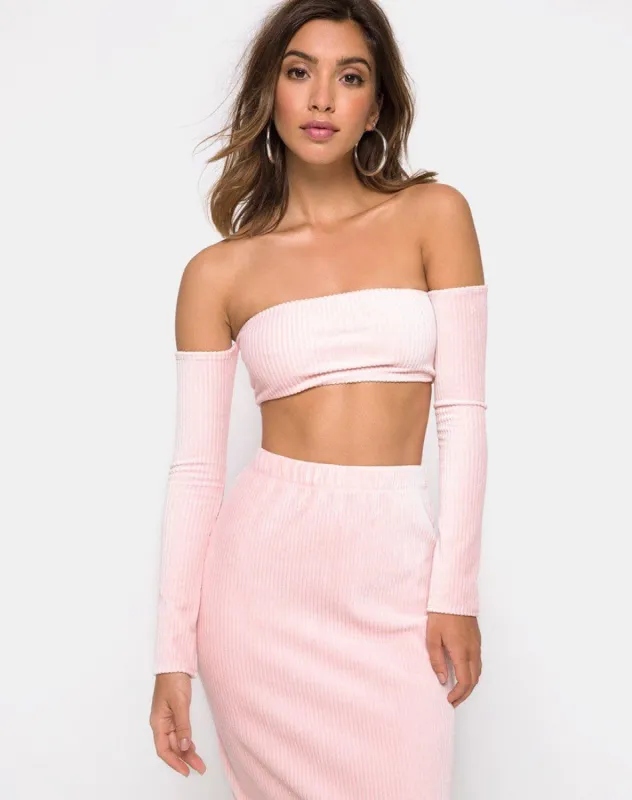 Bobby Midi Skirt in Fluffy Knit Candy made by Motel Rocks