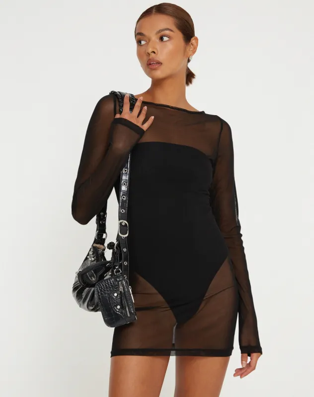 Osami Mini Dress in Black sold by Motel Rocks