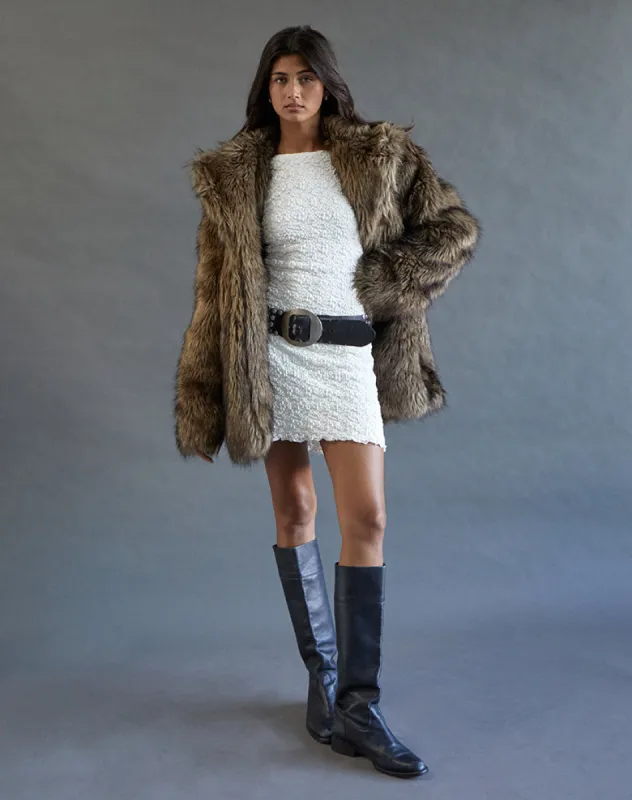 Sevila Long Sleeve Dress in Bubble Lace Ivory sold by Motel Rocks