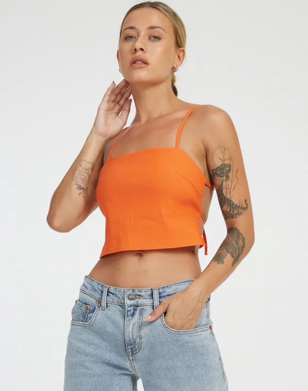 Merita Crop Top in Orange sold by Motel Rocks