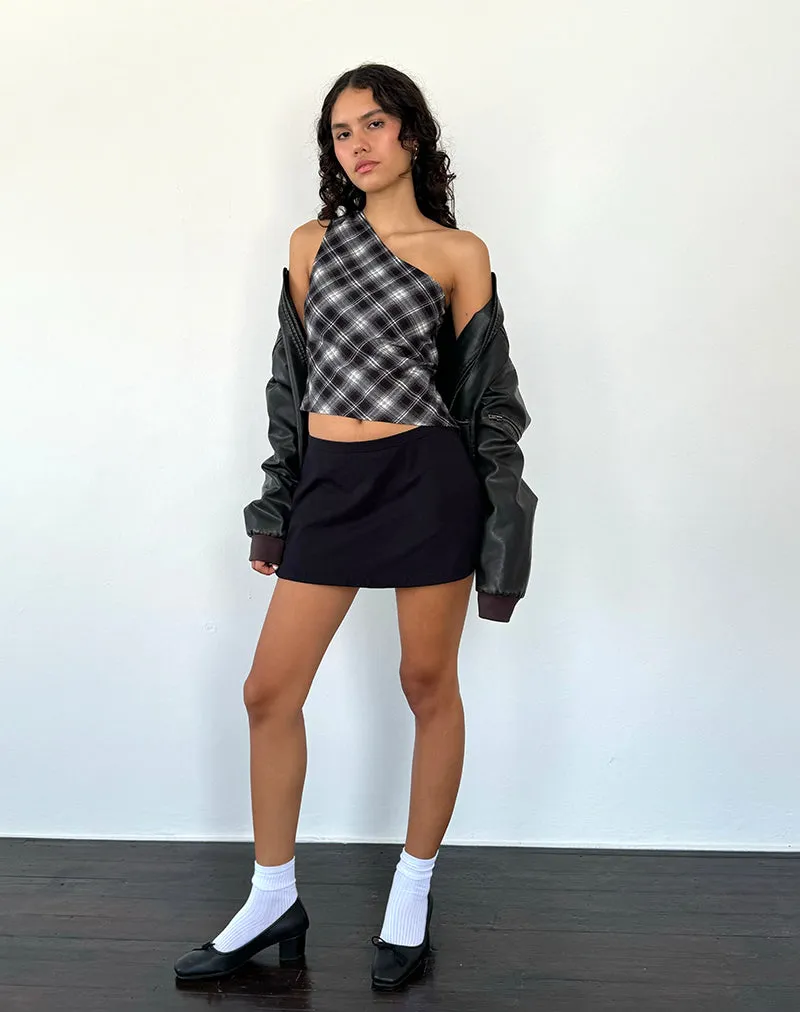 Harini One Shoulder Top in Black White Check sold by Motel Rocks product image thumbnail 5