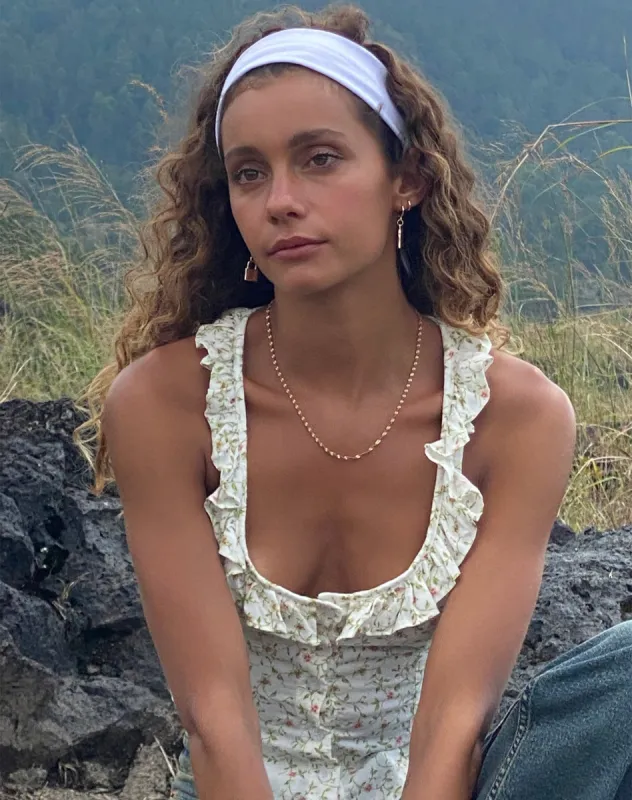 Julka Cami Top in Pretty Petal Ivory sold by Motel Rocks