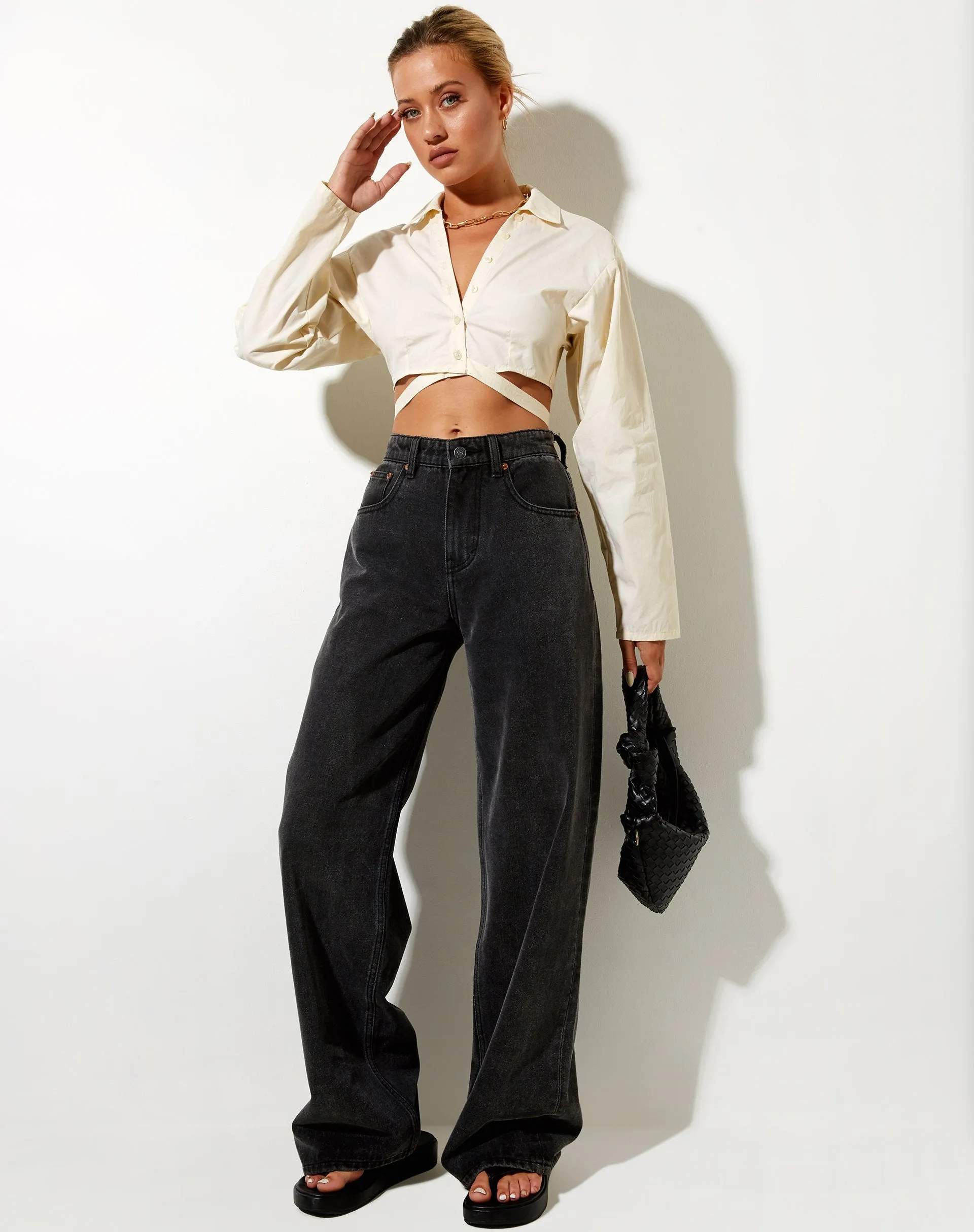 Elyse Crop Top in Buttercream sold by Motel Rocks product image thumbnail 3