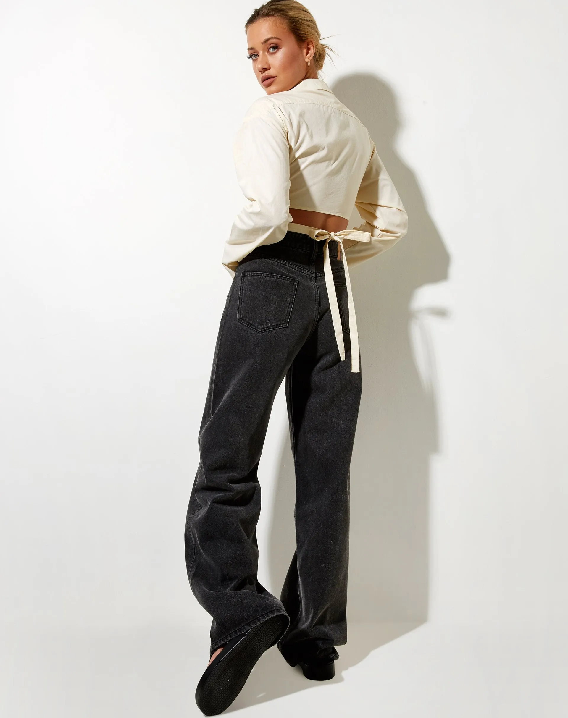 Elyse Crop Top in Buttercream sold by Motel Rocks product image thumbnail 4