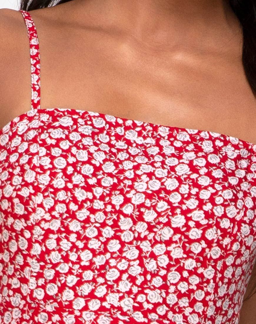 Kaoya Midi Dress in Ditsy Rose Red sold by Motel Rocks product image thumbnail 5