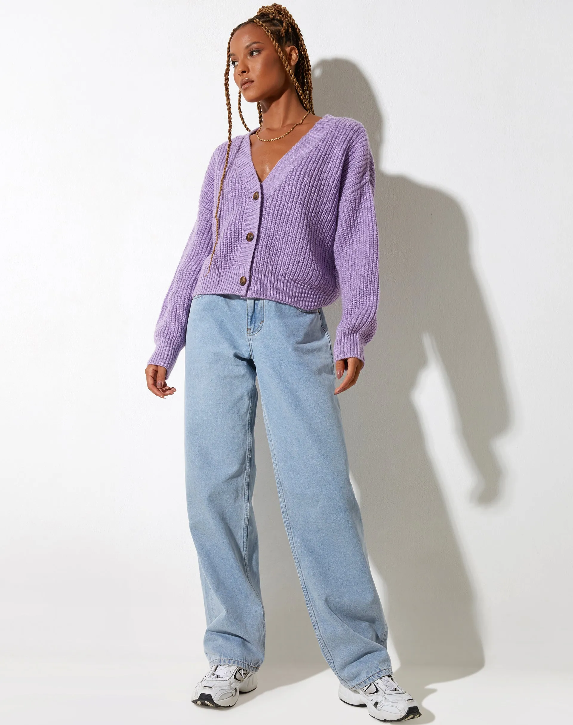 Faya Cardigan in Knit Purple sold by Motel Rocks product image thumbnail 3
