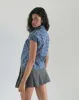 Ulsan Fitted Shirt in Navy Tartan Poplin sold by Motel Rocks