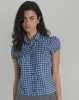 Ulsan Fitted Shirt in Navy Tartan Poplin sold by Motel Rocks