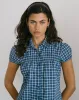 Ulsan Fitted Shirt in Navy Tartan Poplin sold by Motel Rocks