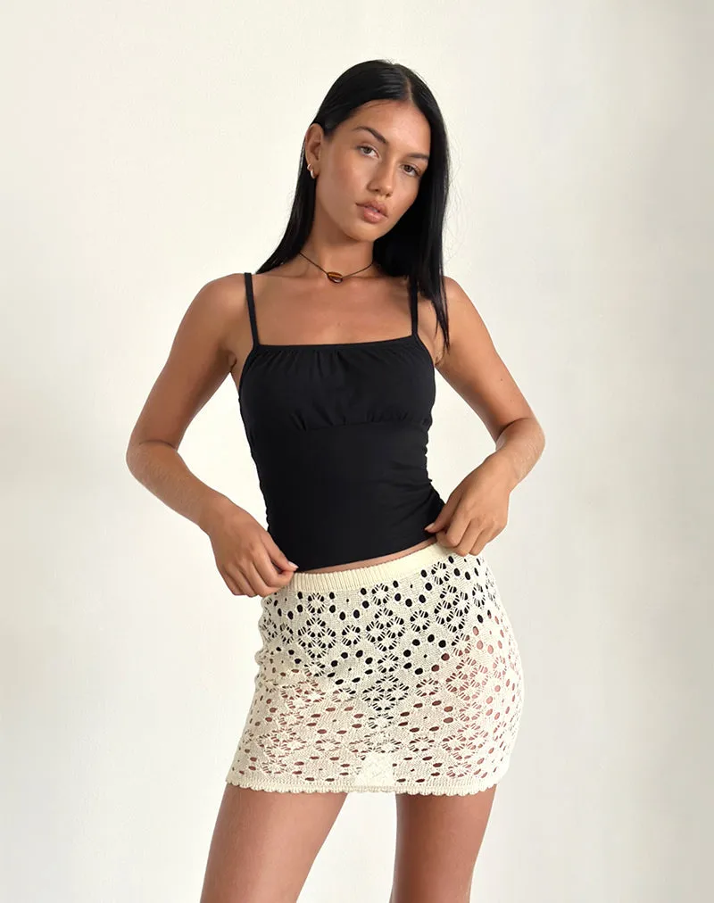 Jovita Mini Skirt in Crochet Buttercream sold by Motel Rocks product image thumbnail 3