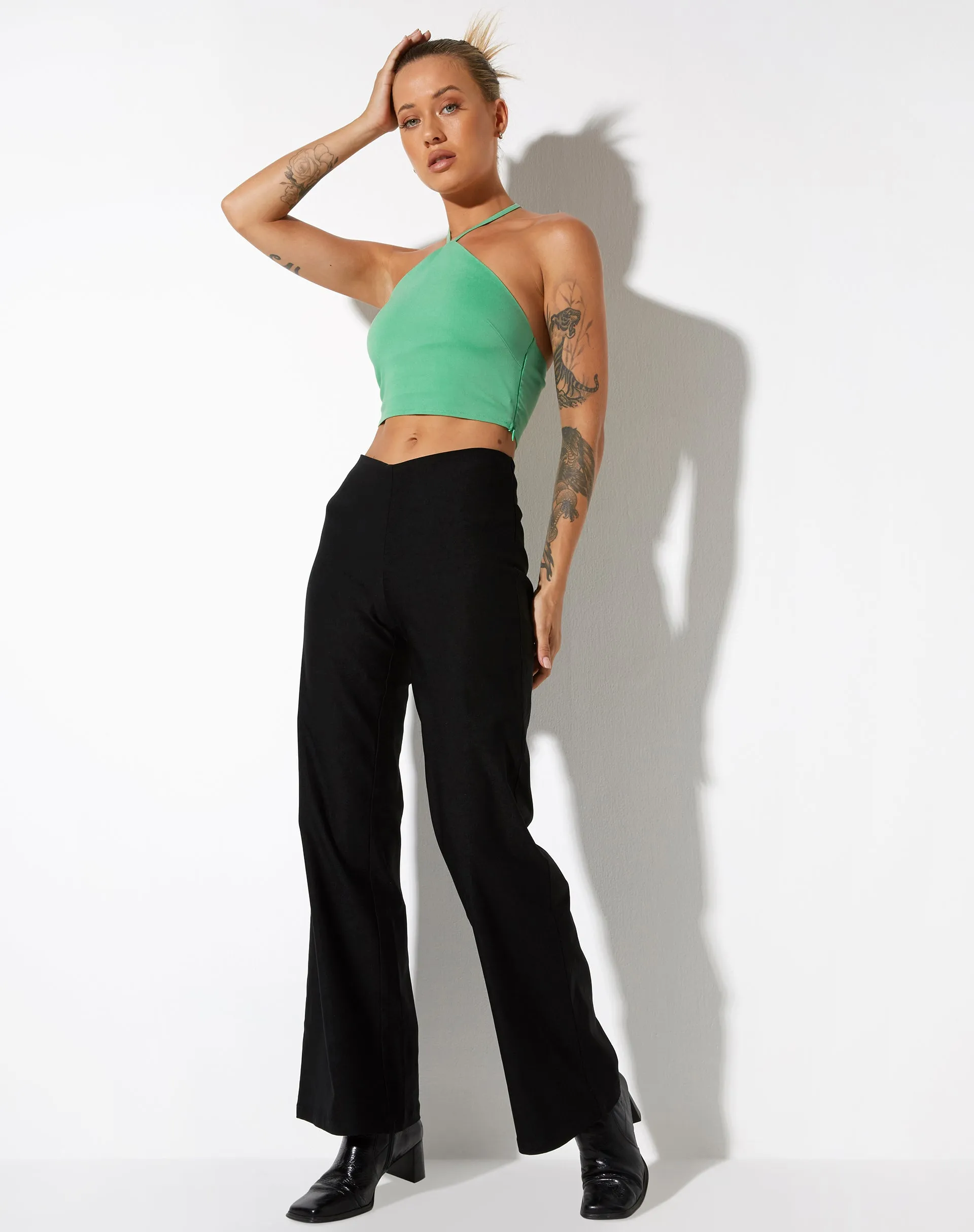 Janli Crop Top in Tailoring Green sold by Motel Rocks product image thumbnail 3