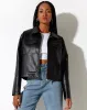 Gadar Jacket in PU Black sold by Motel Rocks