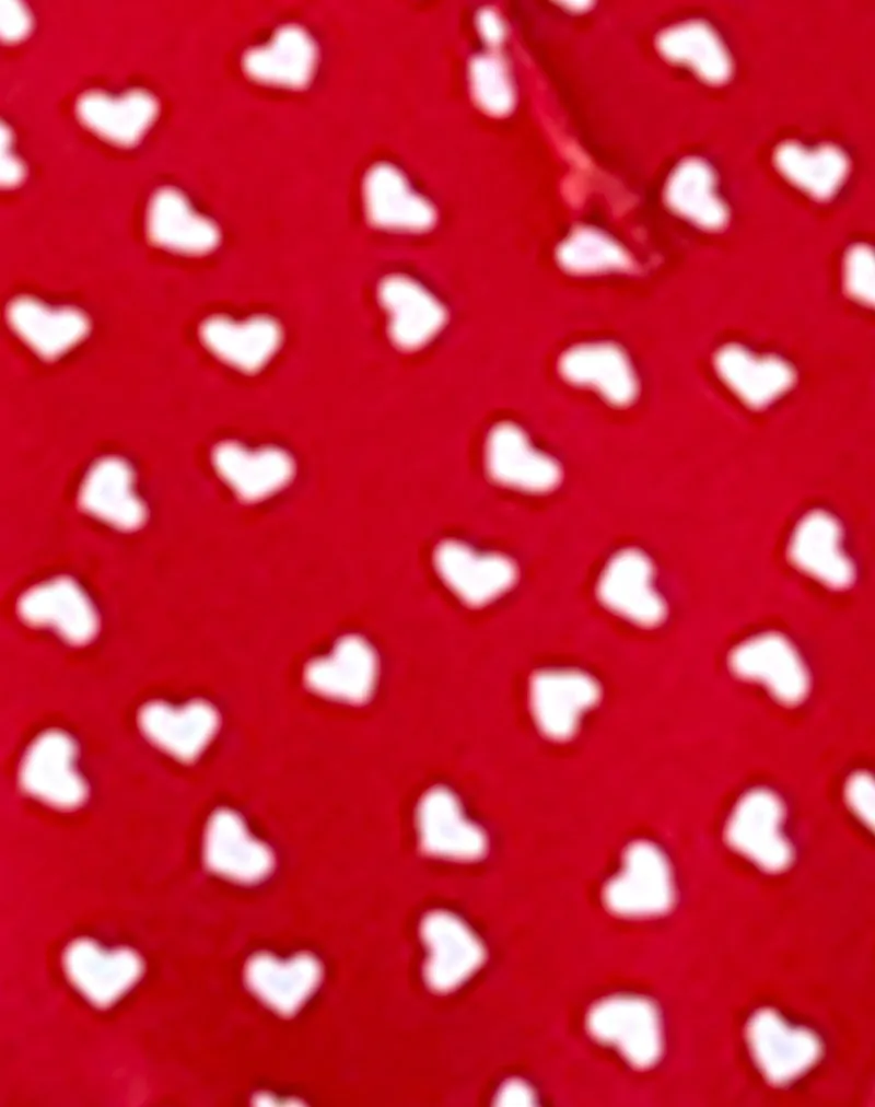 Farida Bikini Bottom in Red with White Hearts sold by Motel Rocks product image thumbnail 5