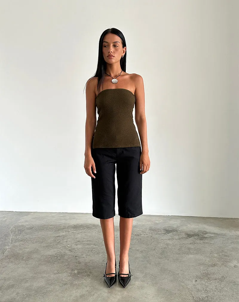 Sadi Tube Top in Textured Chocolate sold by Motel Rocks product image thumbnail 3