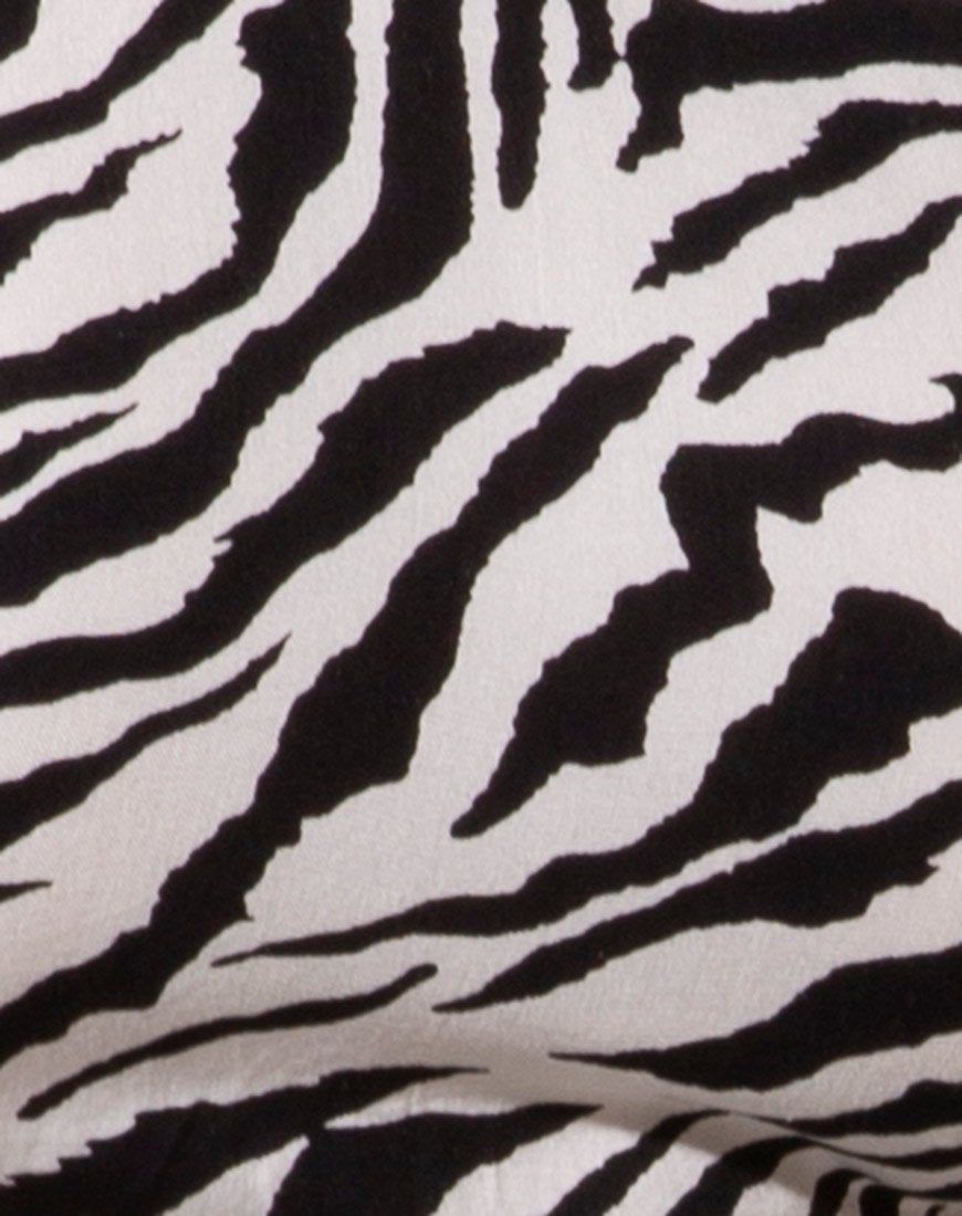 Maudy Crop Top in 90's Zebra sold by Motel Rocks product image thumbnail 5