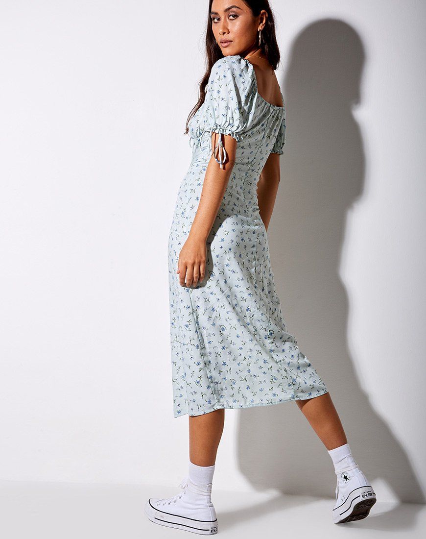 Cello Midi Dress in Pretty Petal Green sold by Motel Rocks product image thumbnail 2