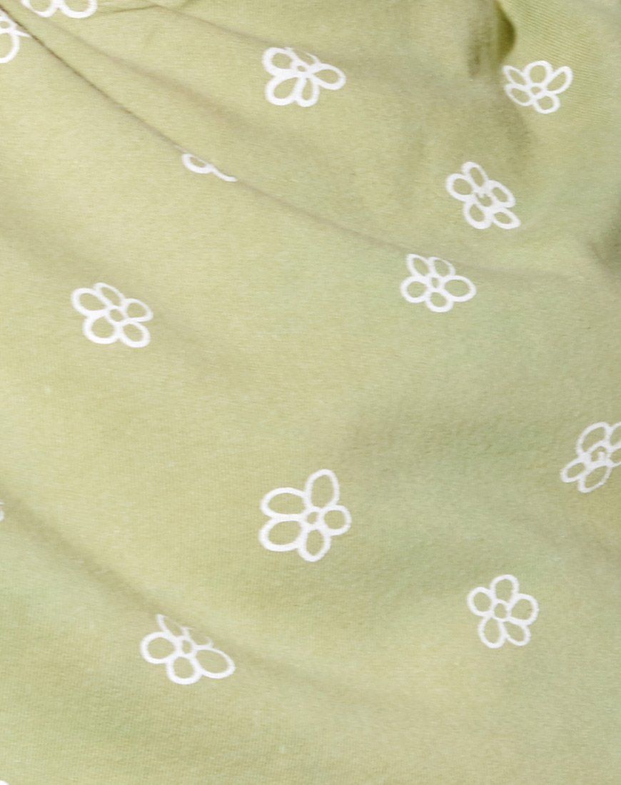 Faw Crop Top in Small Graffiti Flower Sage sold by Motel Rocks product image thumbnail 5