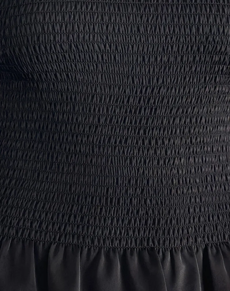 Kagumi Shirred Top in Black sold by Motel Rocks product image thumbnail 5