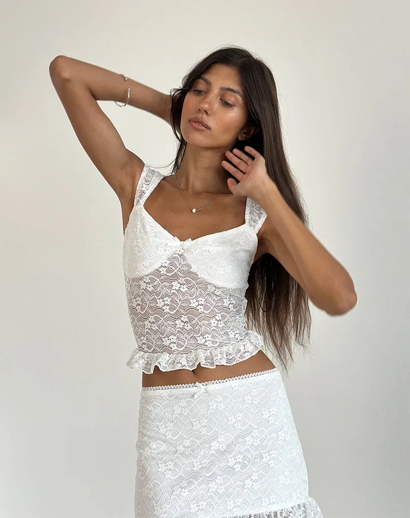Brietta Cami Top in Lace Ivory sold by Motel Rocks product image thumbnail 2