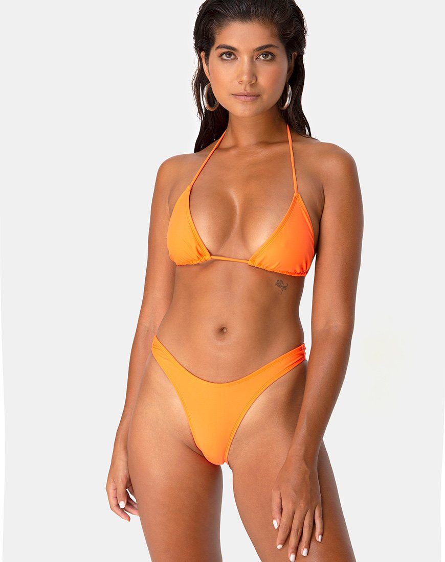 Makida Bikini Bottom in Matte Orange sold by Motel Rocks product image thumbnail 3