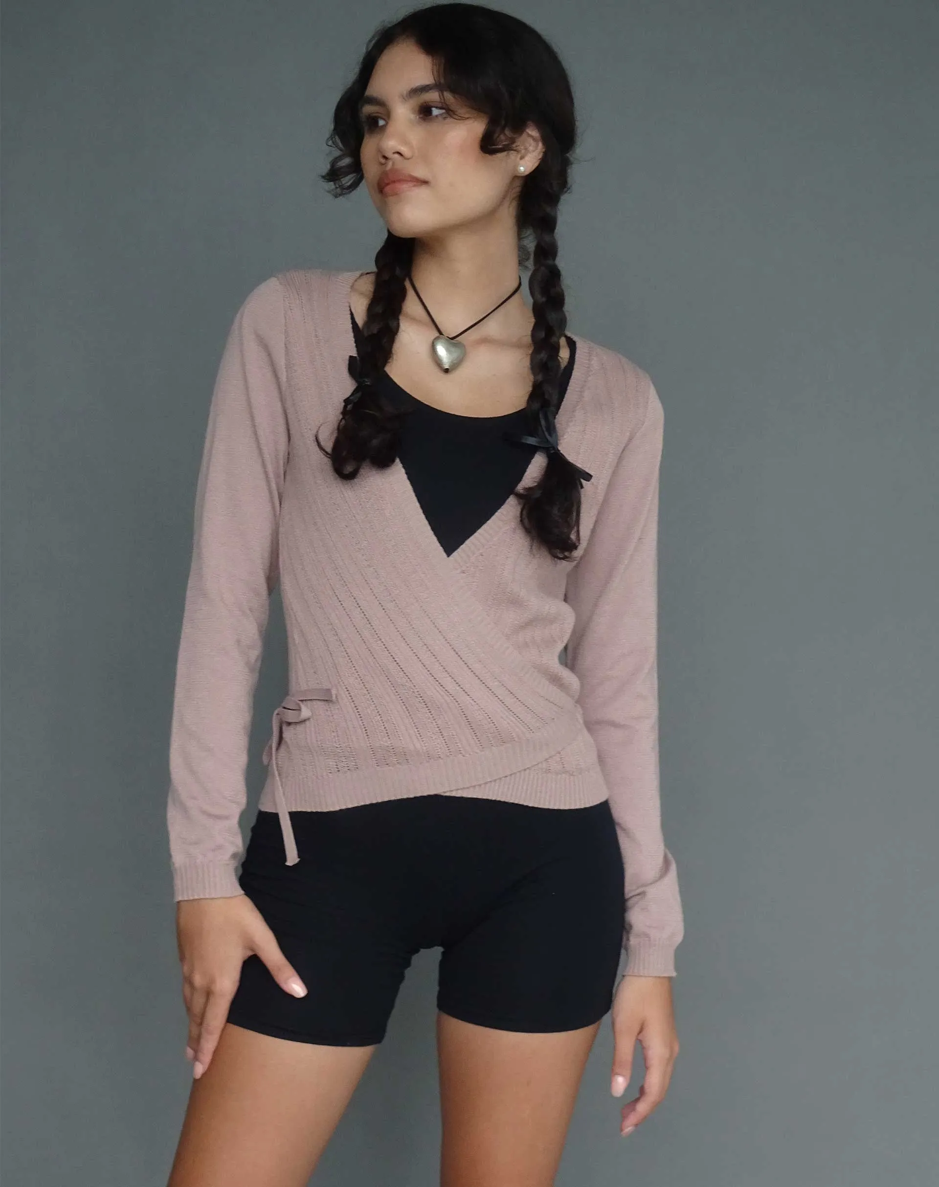 Edelie Wrap Cardigan in Blush sold by Motel Rocks product image thumbnail 2