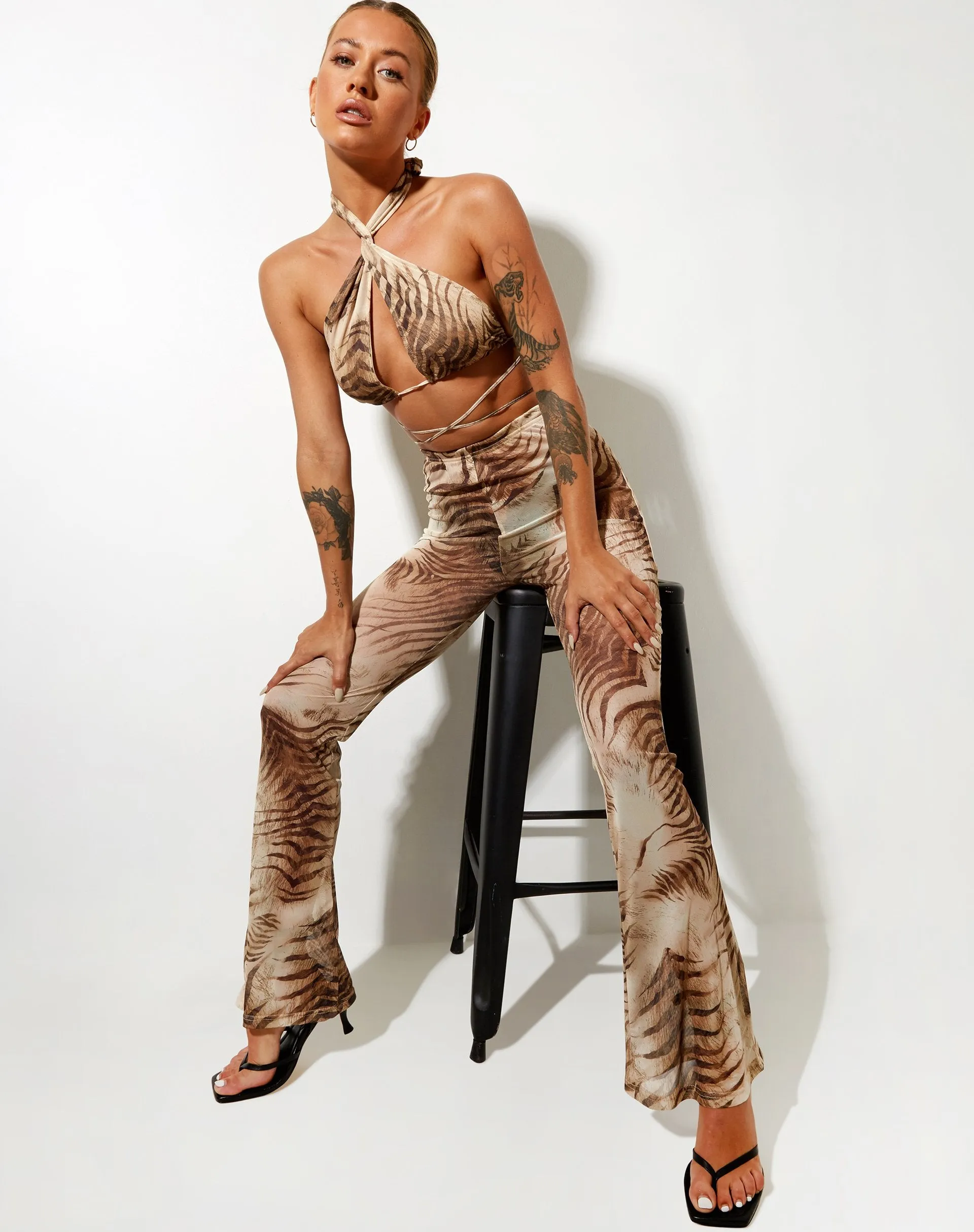 Katara Strappy Top in Tiger Brown sold by Motel Rocks product image thumbnail 5