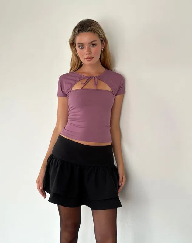 Novalie Tie Front Top in Mauve sold by Motel Rocks