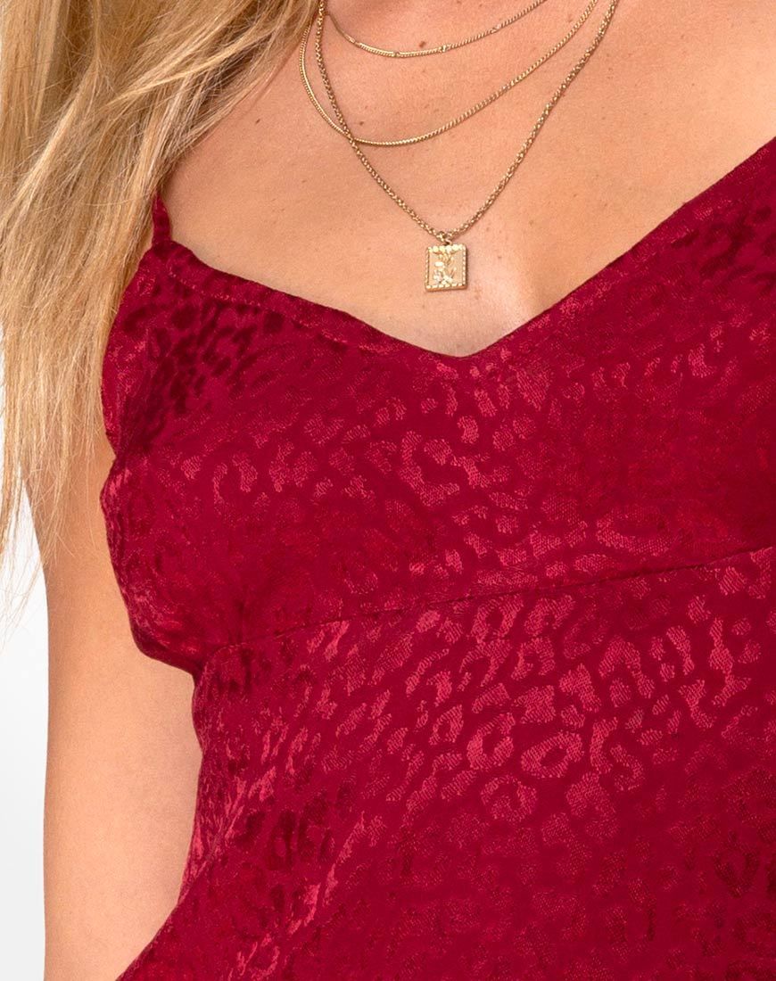 Rilia Slip Dress in Satin Cheetah Raspberry sold by Motel Rocks product image thumbnail 5