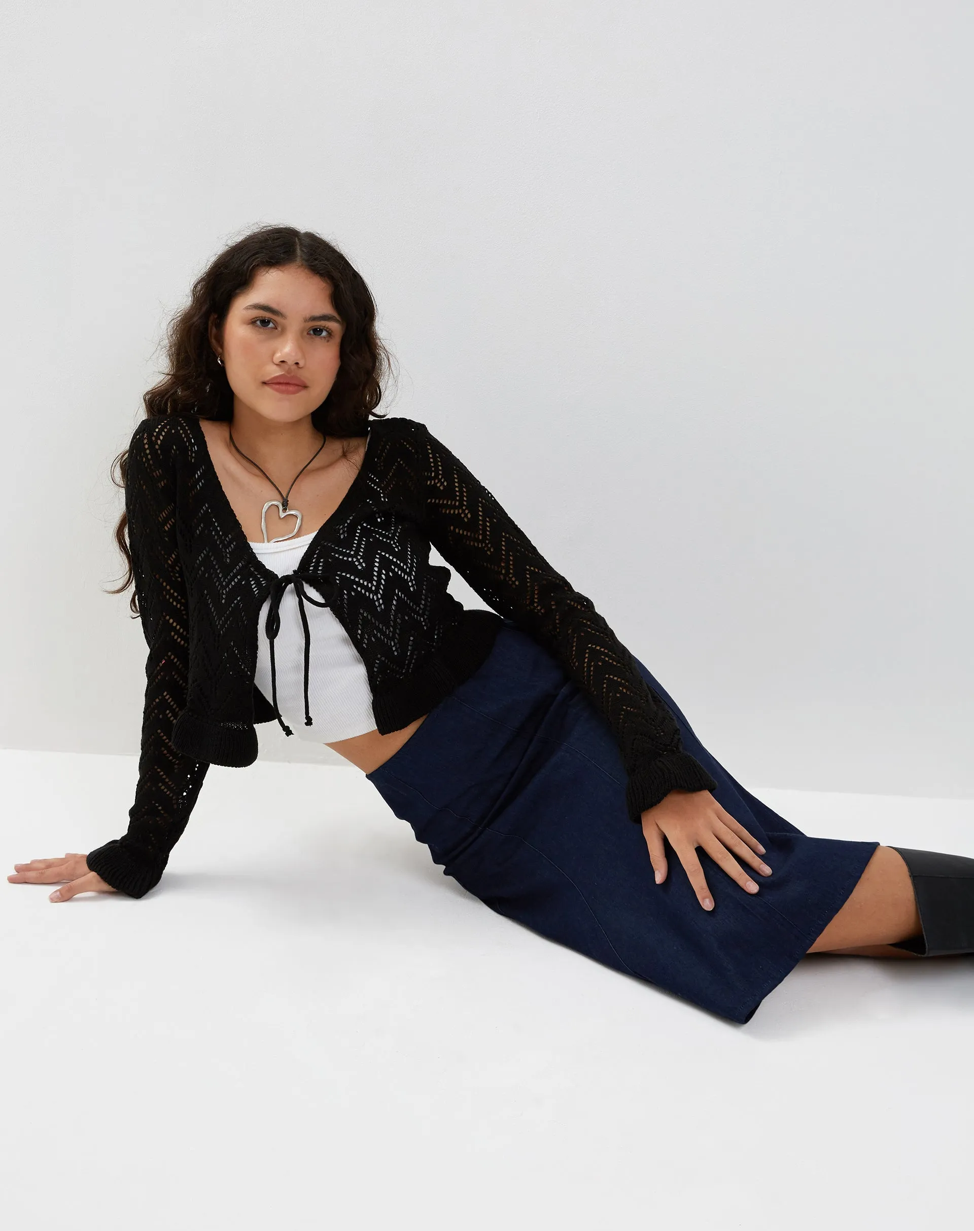 Eames Midi Skirt in Denim Indigo Blue sold by Motel Rocks product image thumbnail 5