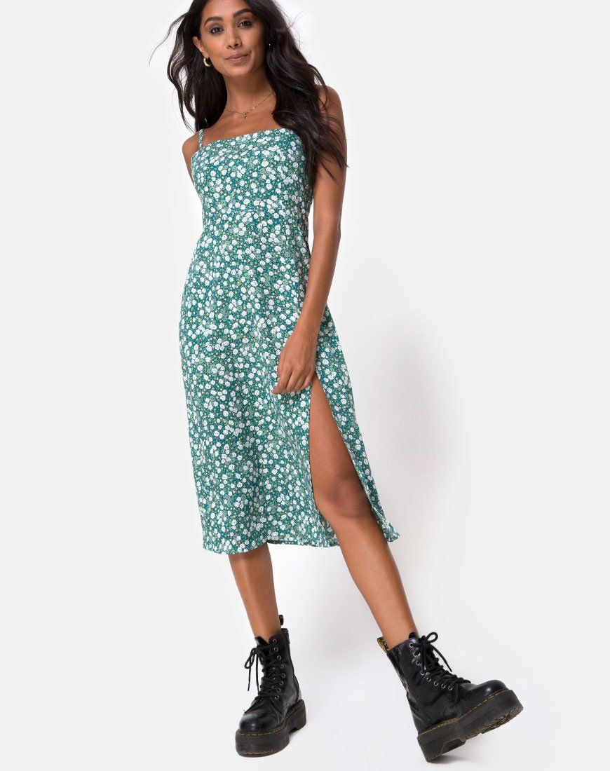 Kaoya Midi Dress in Floral Field Green sold by Motel Rocks product image thumbnail 5