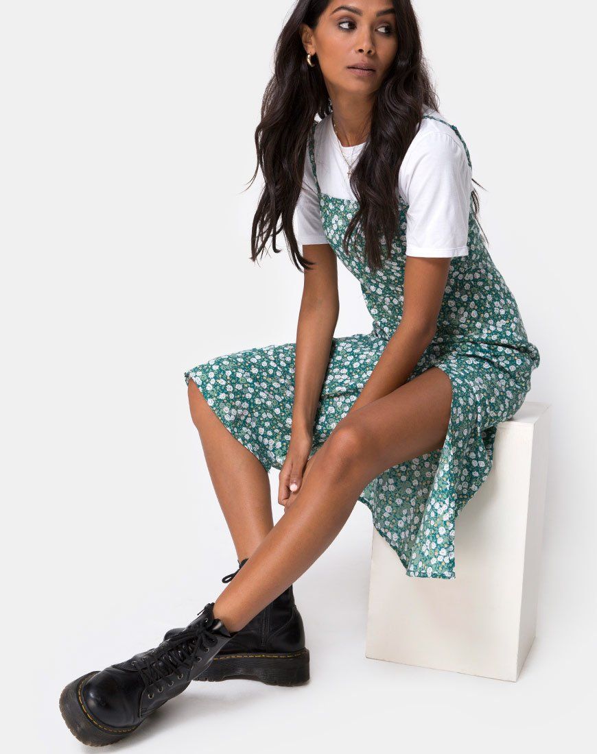 Kaoya Midi Dress in Floral Field Green sold by Motel Rocks product image thumbnail 3