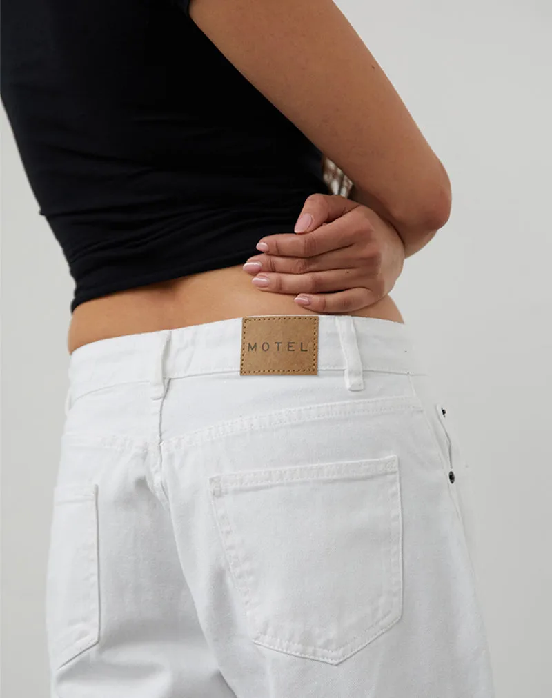 Low Rise Roomy Jeans in True White sold by Motel Rocks product image thumbnail 3