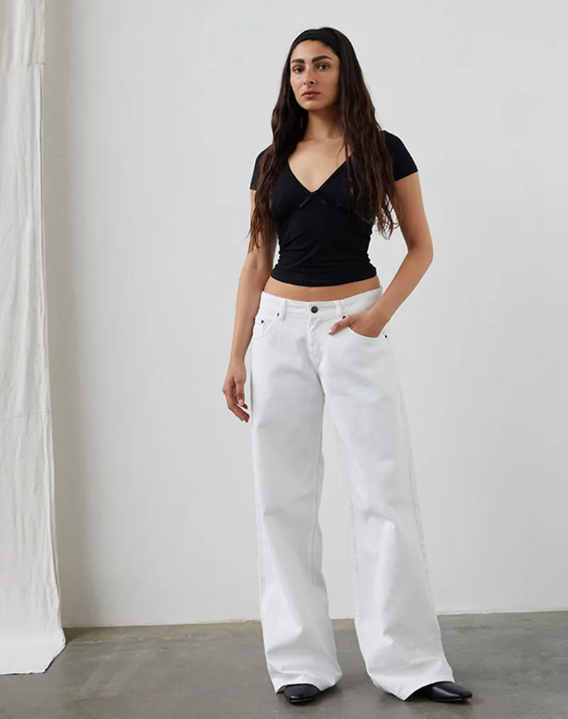 Low Rise Roomy Jeans in True White sold by Motel Rocks