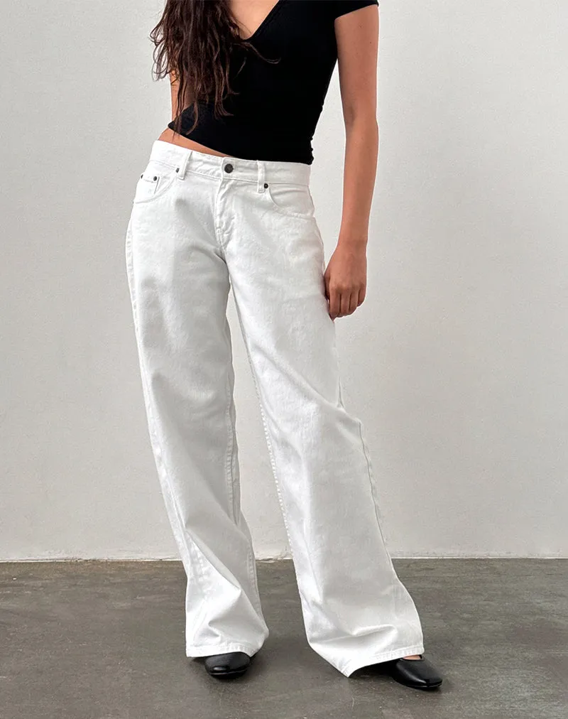 Low Rise Roomy Jeans in True White sold by Motel Rocks product image thumbnail 2