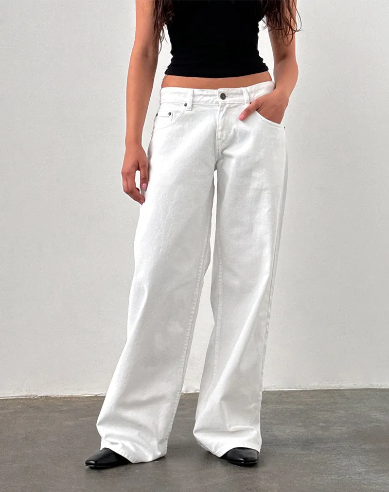 Low Rise Roomy Jeans in True White sold by Motel Rocks product image thumbnail 4