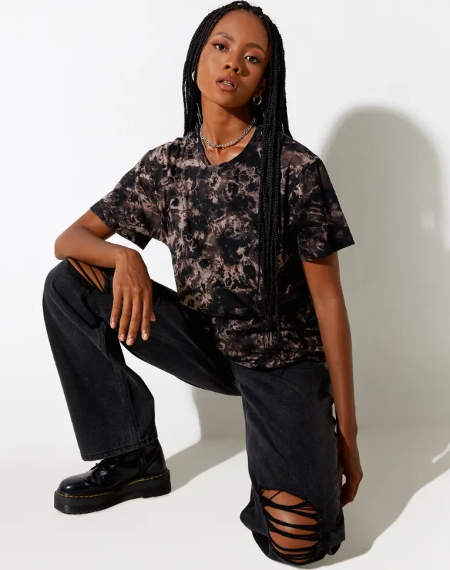 Oversize Basic Tee in Oil Smoke sold by Motel Rocks