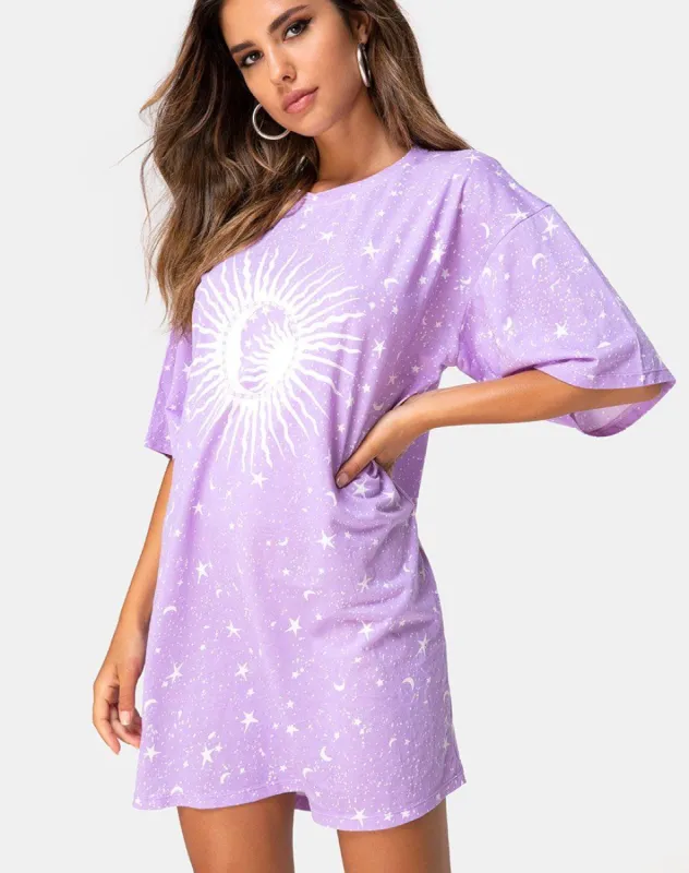 Sunny Kiss Tee in Lilac Cosmo sold by Motel Rocks