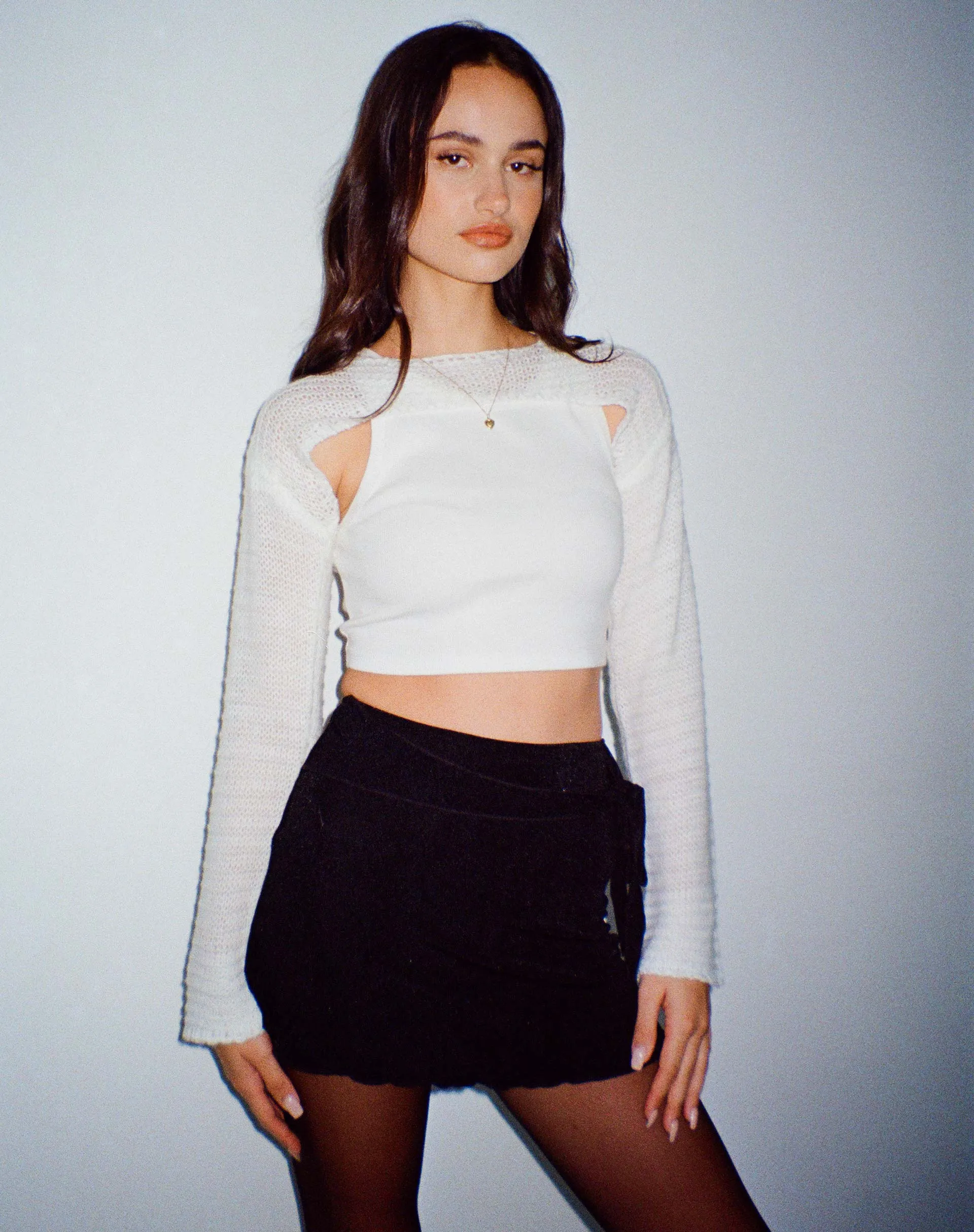 Hantaro Bolero Top in Ivory sold by Motel Rocks product image thumbnail 2