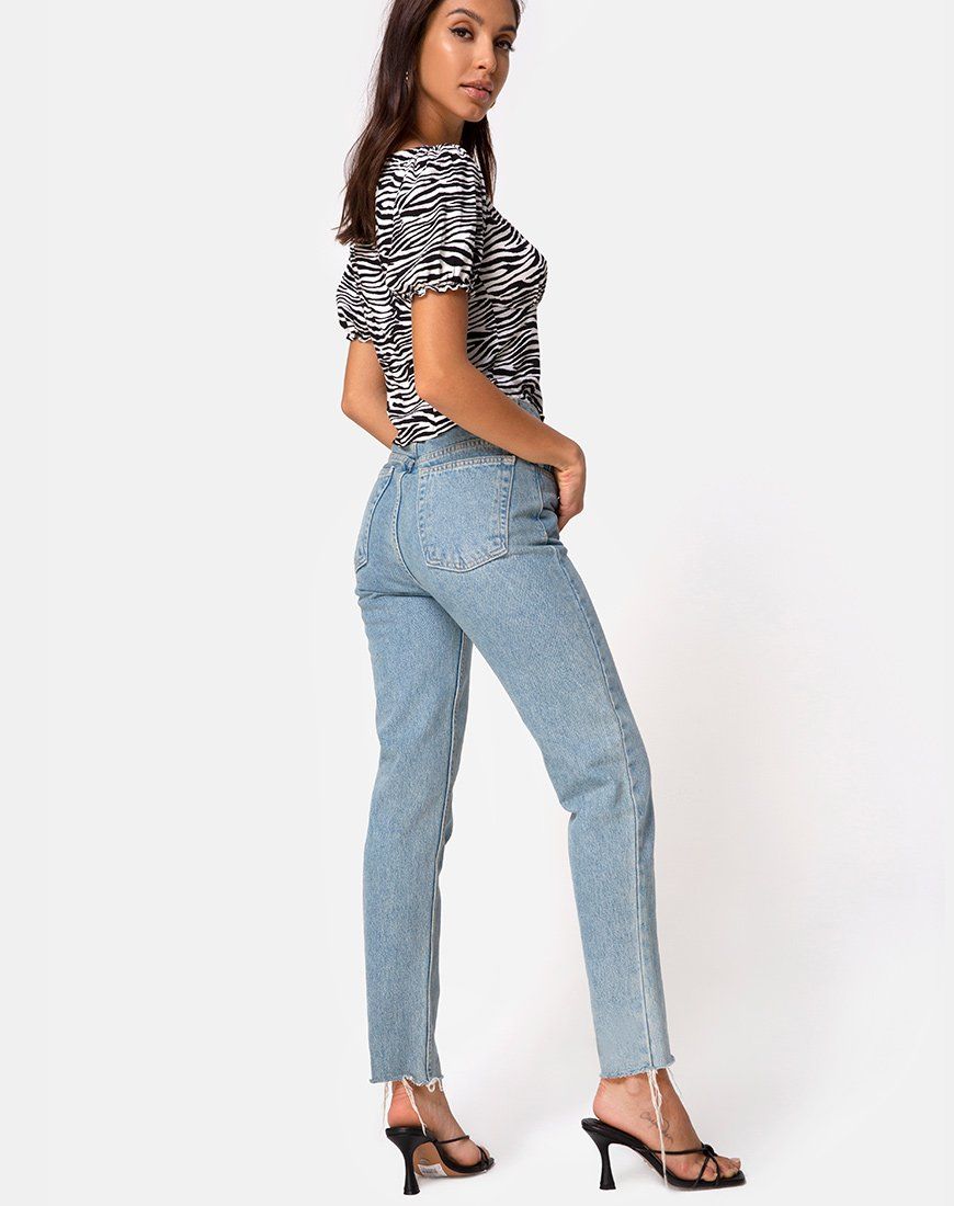 Monda Crop Top in Classic Zebra sold by Motel Rocks product image thumbnail 4