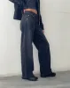 Low Rise Parallel Jeans in Vintage Black sold by Motel Rocks