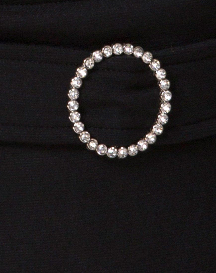 Drue Crop Top in Black with Diamante Ring sold by Motel Rocks product image thumbnail 5