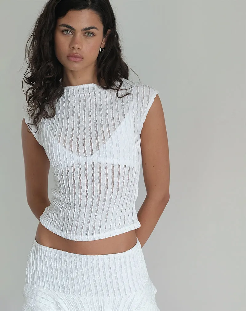 Nova Top in Crinkle White sold by Motel Rocks