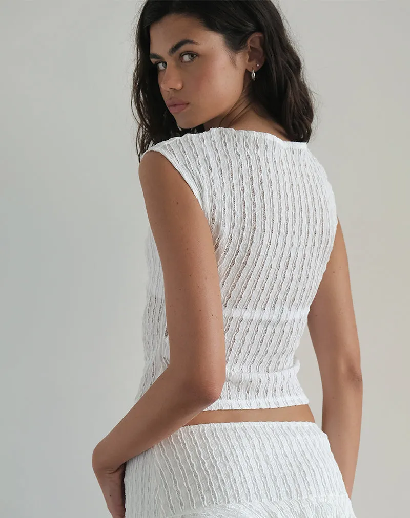 Nova Top in Crinkle White sold by Motel Rocks product image thumbnail 2