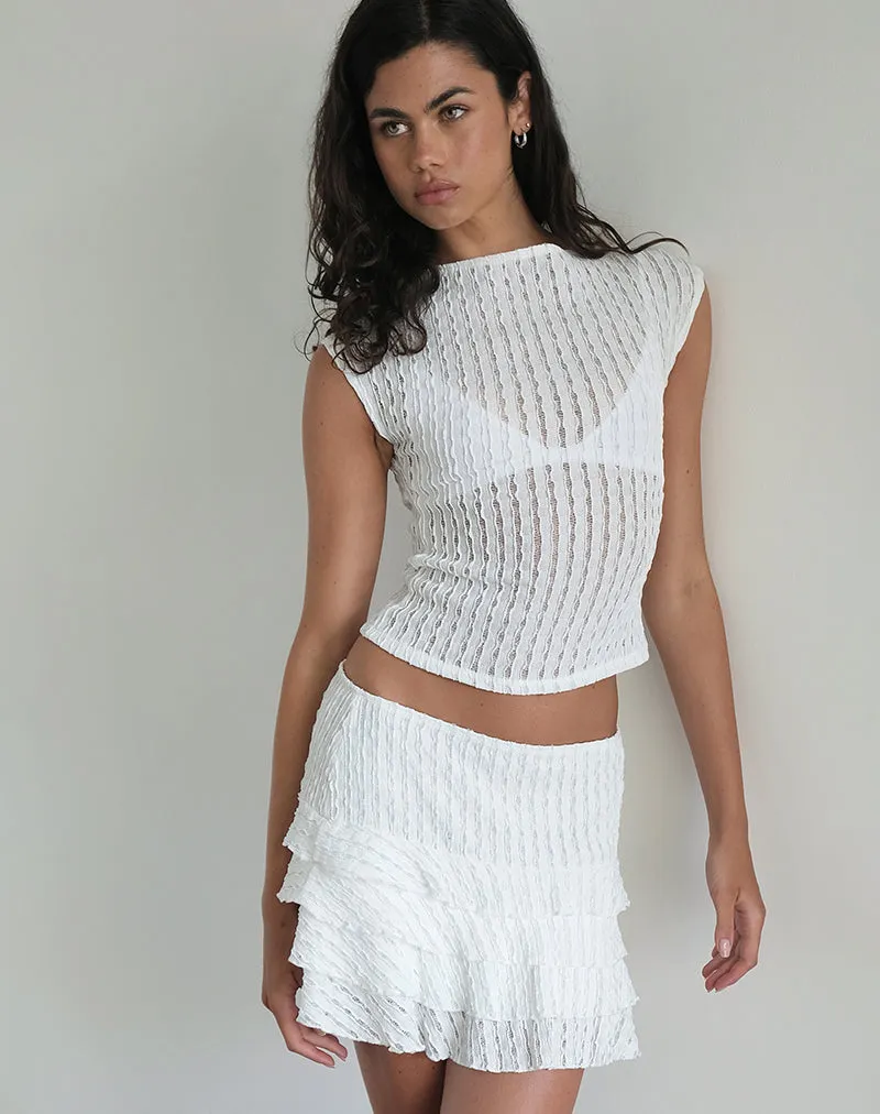 Nova Top in Crinkle White sold by Motel Rocks product image thumbnail 3
