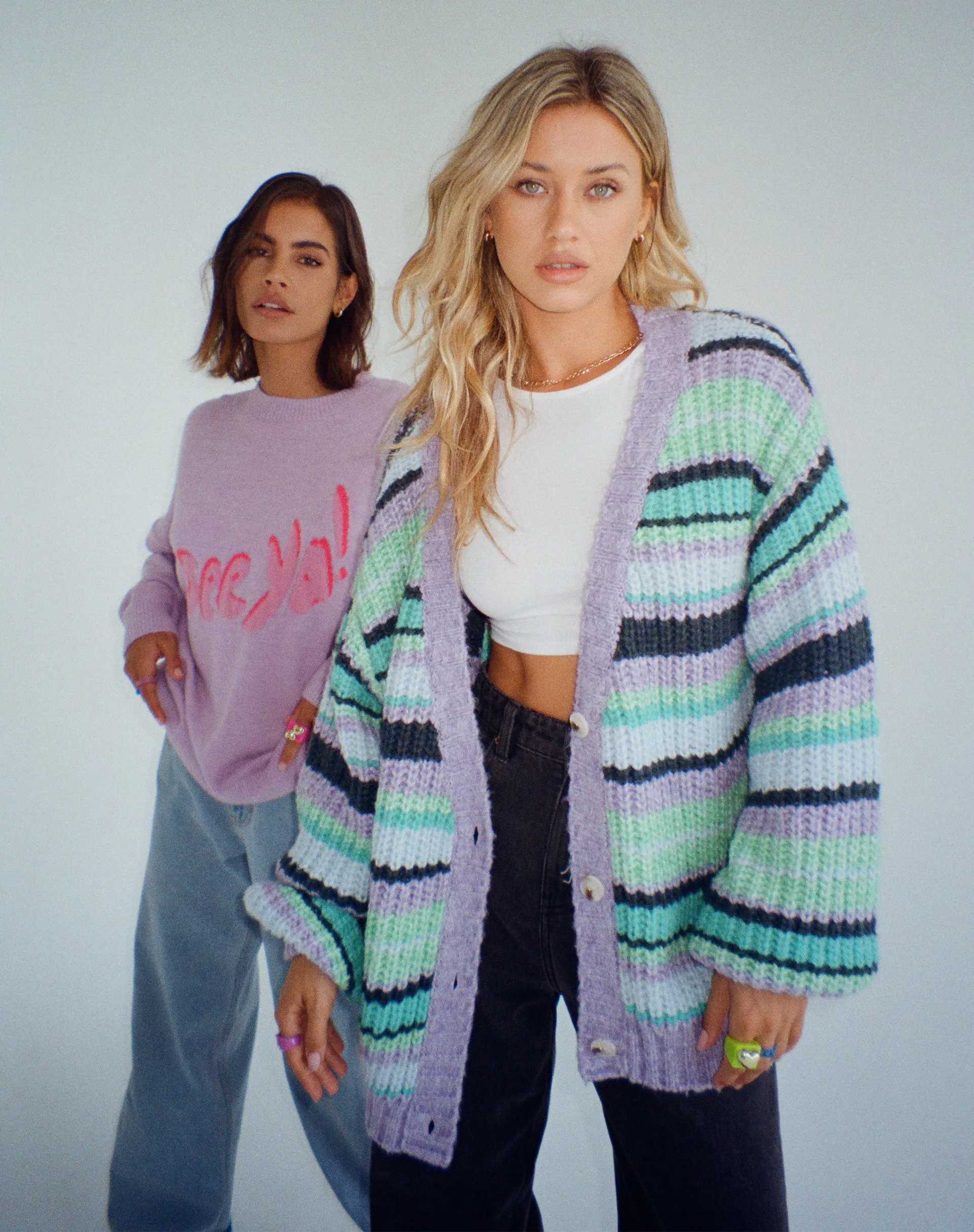 Uriela Cardi in Stripe Purple sold by Motel Rocks product image thumbnail 3