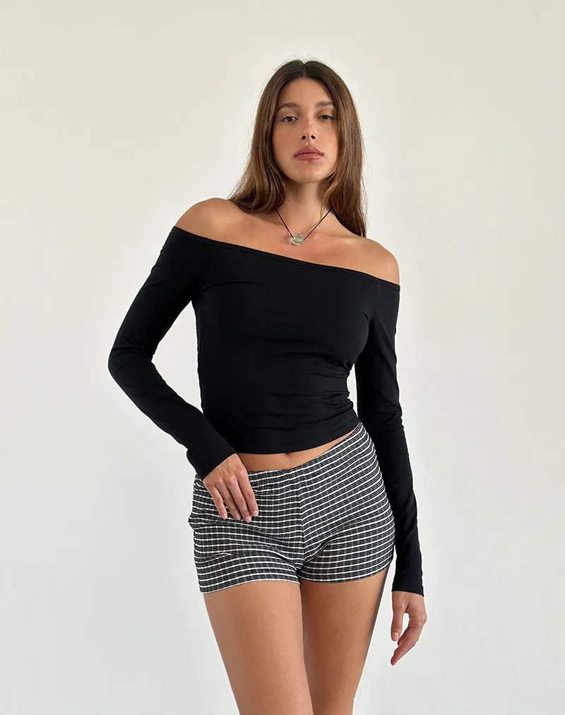 Gelbiya Long Sleeve Open Back Top in Black sold by Motel Rocks