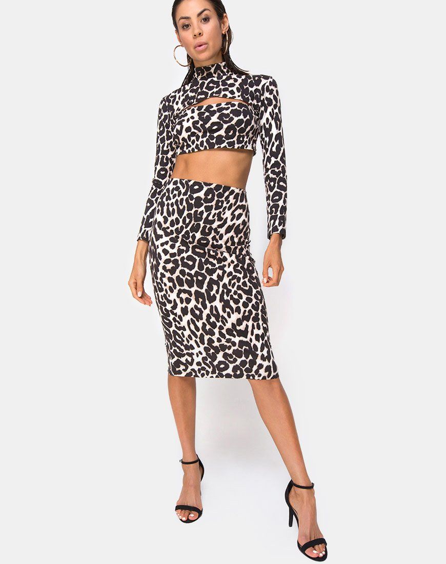 Bobby Midi Skirt in Oversize Jaguar sold by Motel Rocks product image thumbnail 3