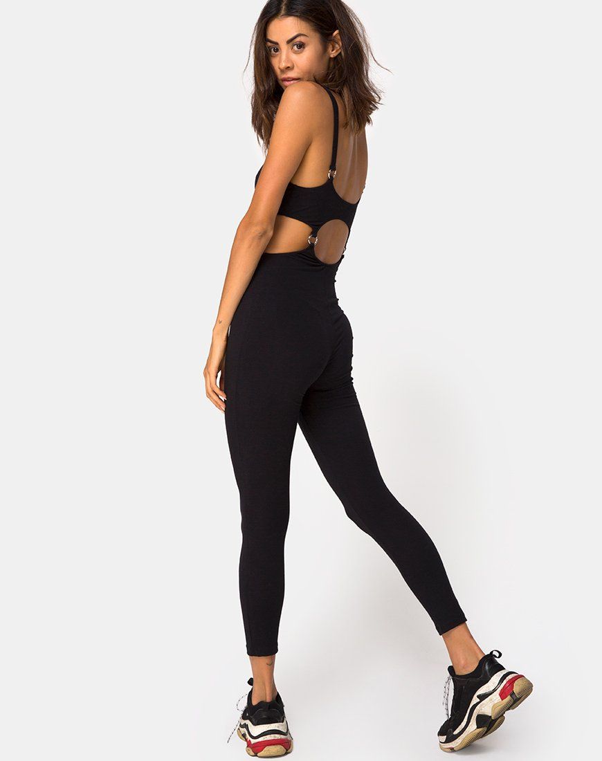 Jasola Cutout Unitard in Black sold by Motel Rocks product image thumbnail 2